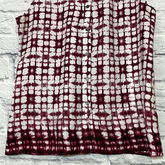 CROSBY Sleeveless Tie Dye Button Down Top Size Medium - Picture 4 of 11